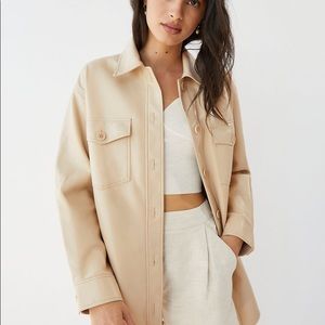 Aritzia ganna vegan leather shirt shacket